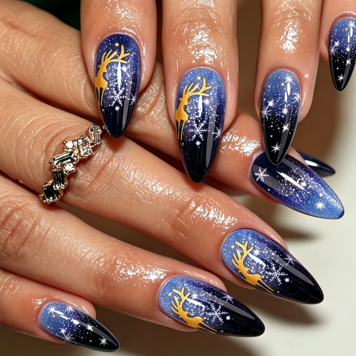 Kreative Kunstnägel mit winterlichem Motiv Karnz