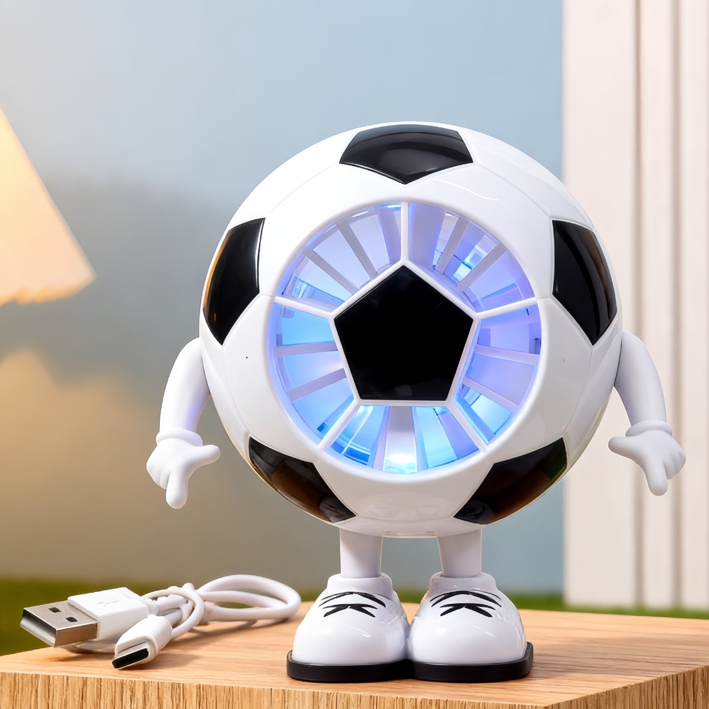 Damen Kreativer Tischventilator im Fußballmotiv Karnz