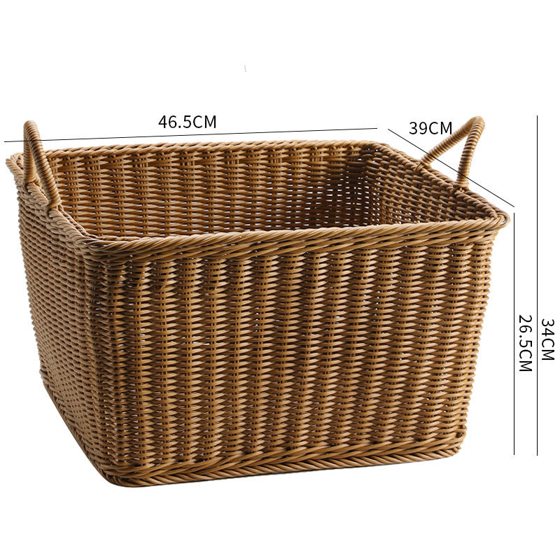 Unisex Geräumiger Aufbewahrungskorb aus geflochtenem Rattan Karnz