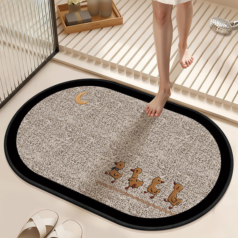 Absorbierende rutschfeste Badematte mit Wintermotiv