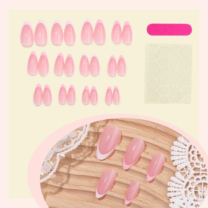 Premium Press-On Nail Set mit elegantem French Tip Design Karnz