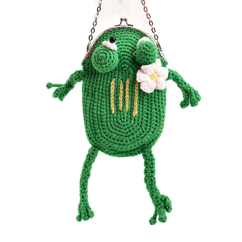 Froschförmige gehäkelte Mini-Handtasche