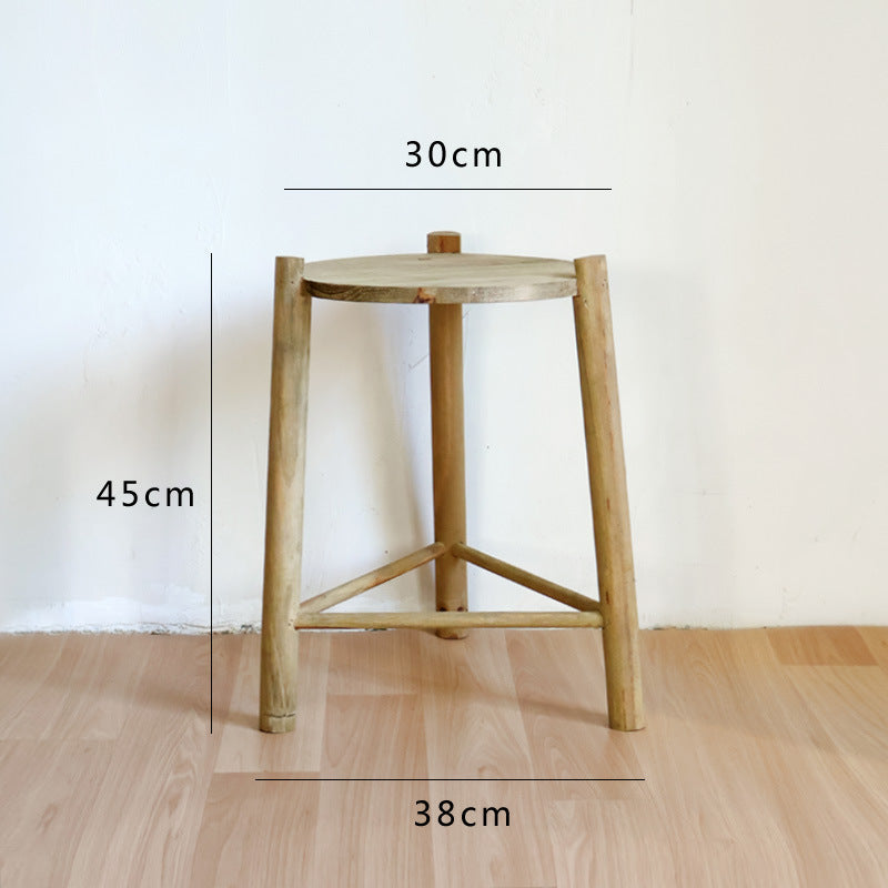 Massiver Holz-Hocker Karnz