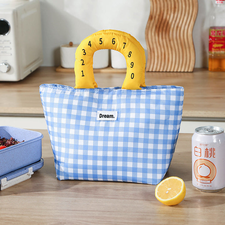 Isolierter Schachbrett-Lunch-Tote