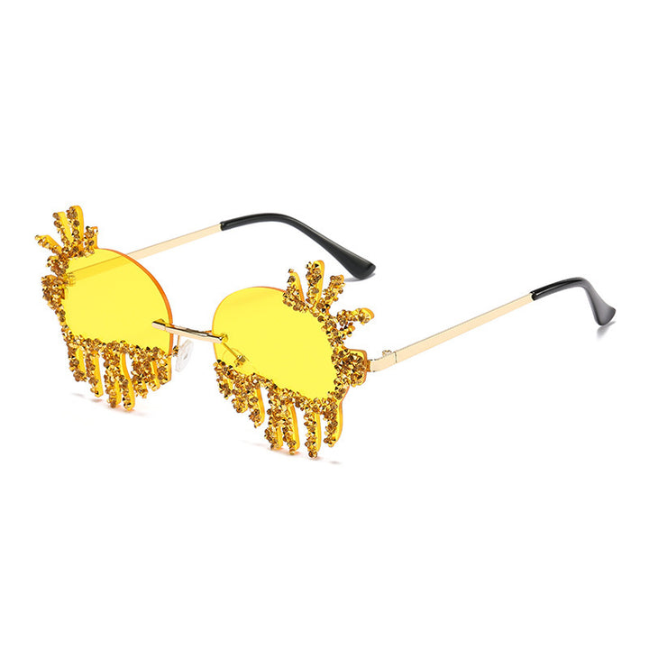Damen Extravagante Sonnenbrille mit funkelnden Strassverzierungen Karnz