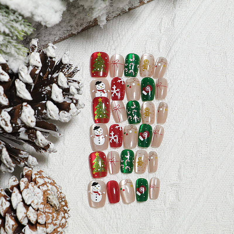 Festliches, ferie-themed Press-On Nail Art Set Karnz
