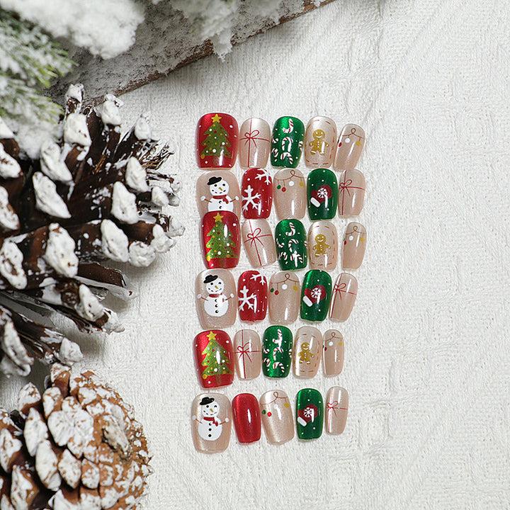 Festliches, ferie-themed Press-On Nail Art Set Karnz
