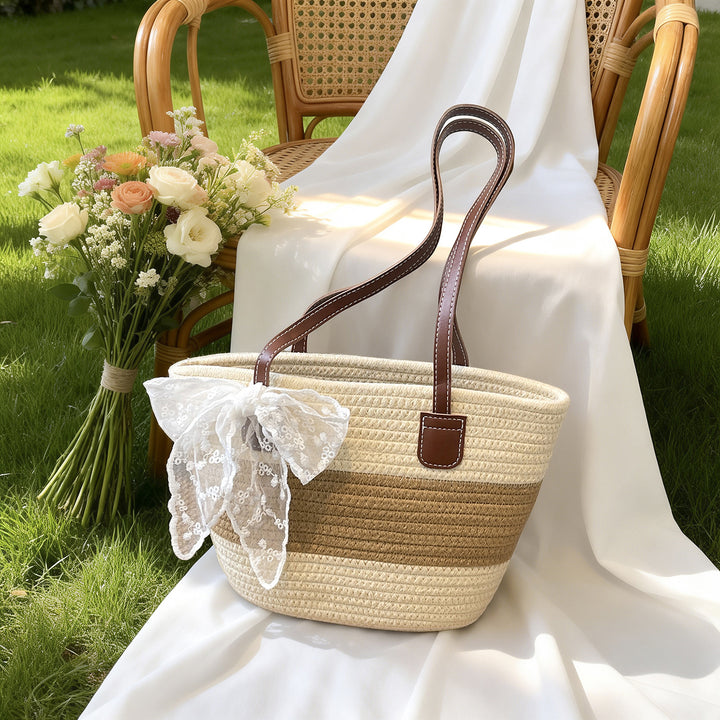 Elegante Sommerstroh Tasche