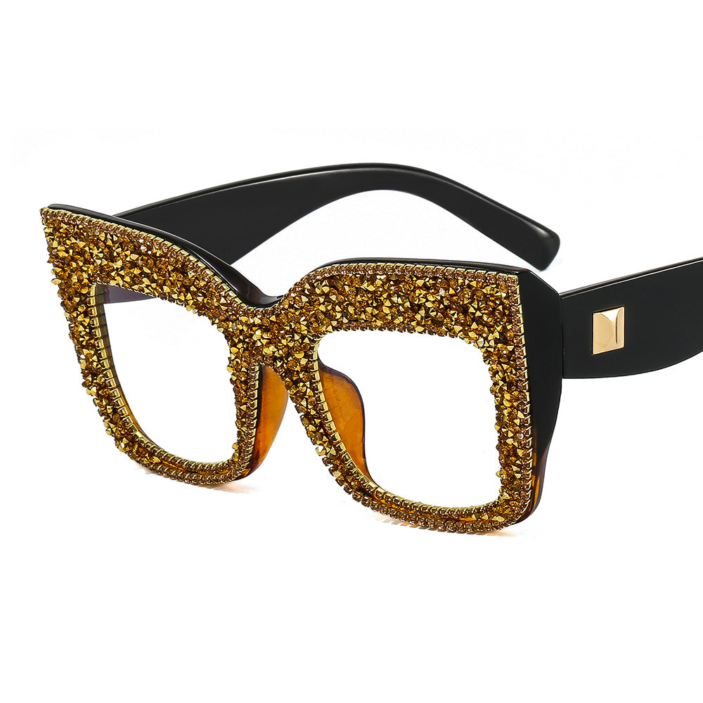 Damen auffällige Statement-Sonnenbrille mit glamourösem Rahmen Karnz