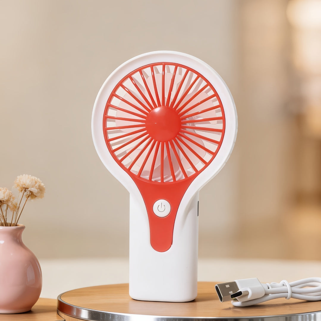 Damen Tragbarer USB Handventilator mit ergonomischem Griff und flexibler Neigetechnologie Karnz