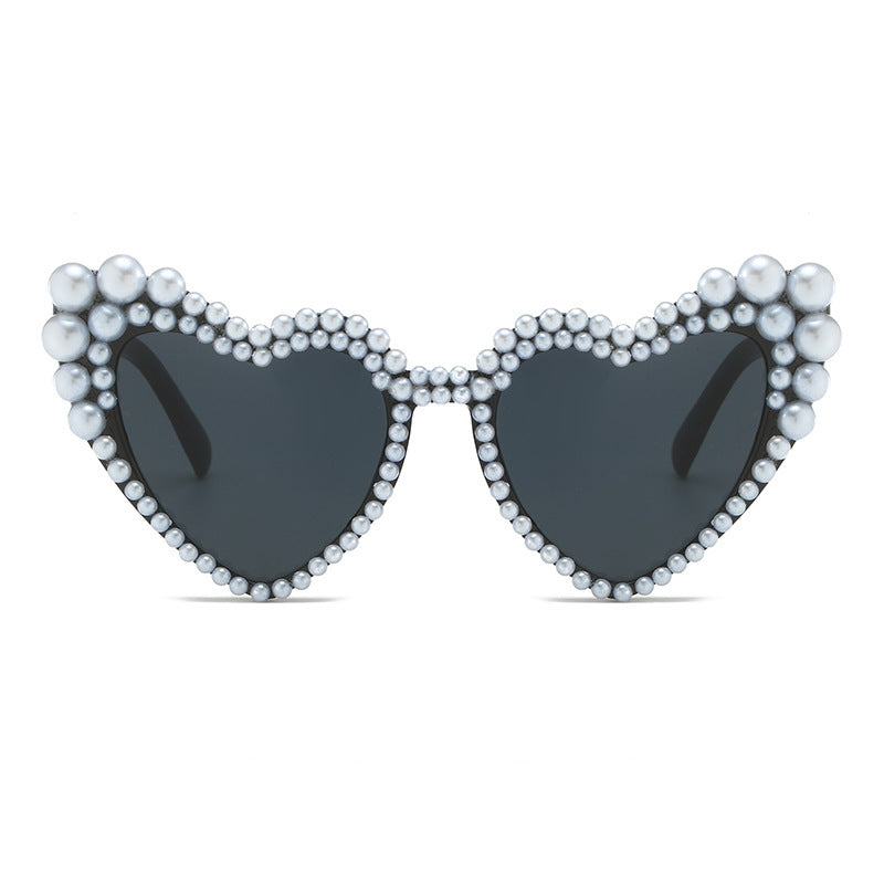 Cat-Eye Perlen-verzierte Sonnenbrille Karnz