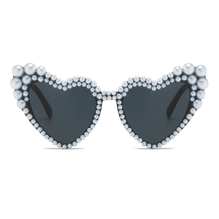 Cat-Eye Perlen-verzierte Sonnenbrille Karnz