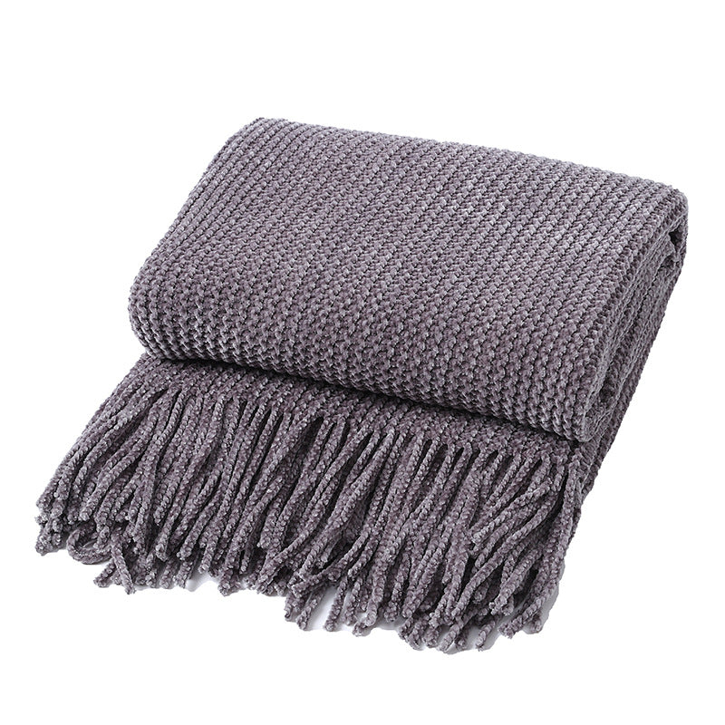 Weiches strukturiertes Strickwurfdecke