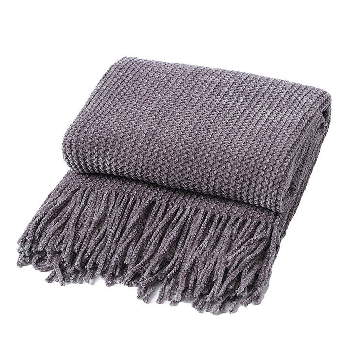 Weiches strukturiertes Strickwurfdecke