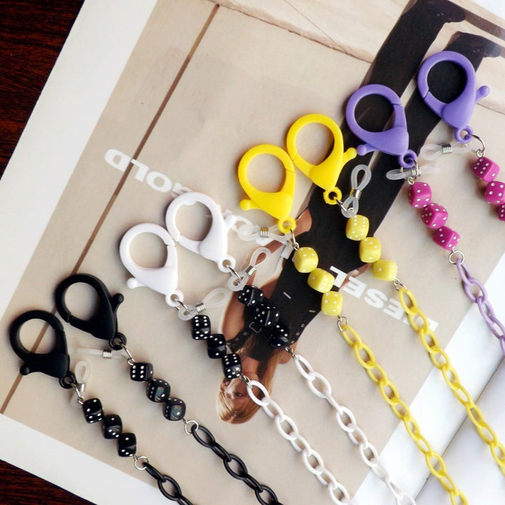 Modische Brillenhalter-Kette Aus Kunststoff mit Bunten Perlen Karnz