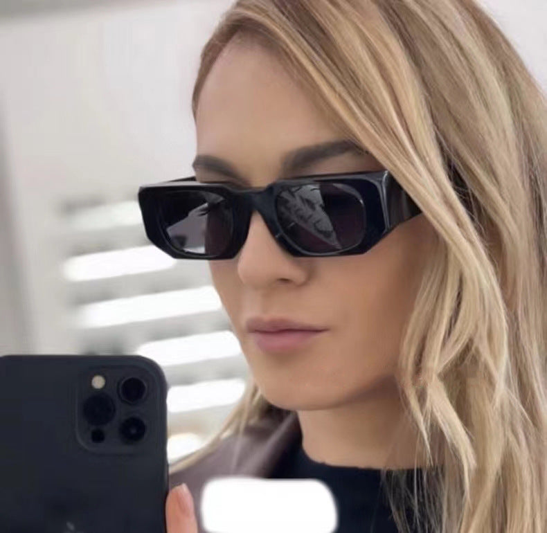 Damen Modische Sonnenbrille mit kantigem Rahmen und UV-Schutz Karnz