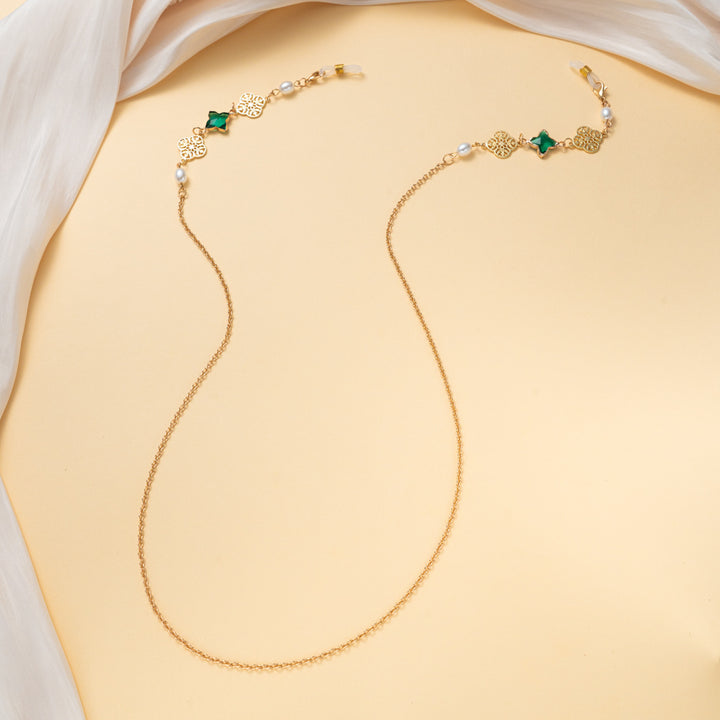 Elegante Edelstein- und Perlen-Brillenband Karnz