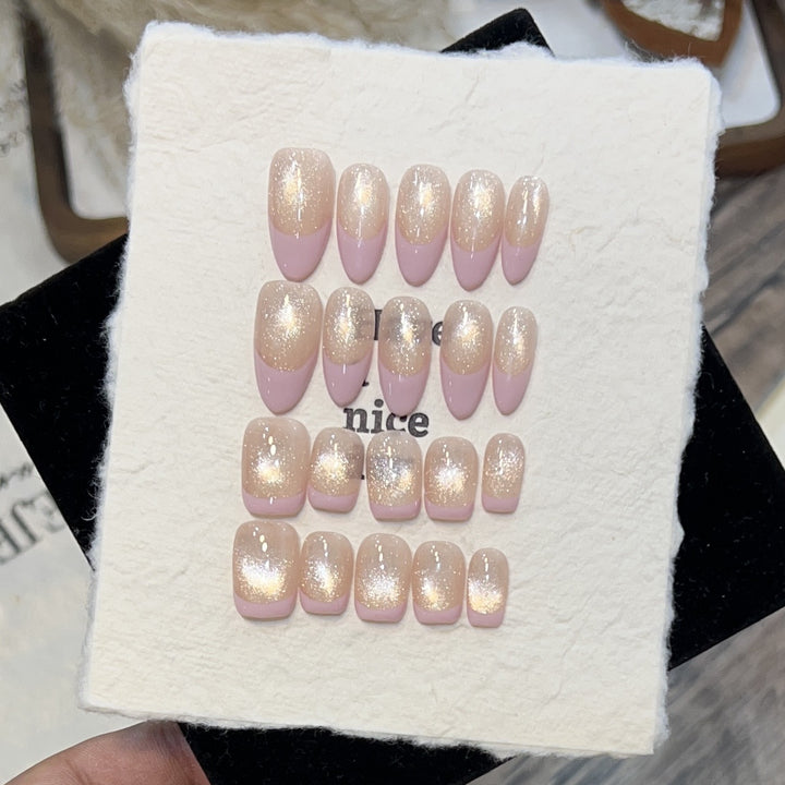 Traumhaft Glitzerndes Press-On Nagelset Karnz