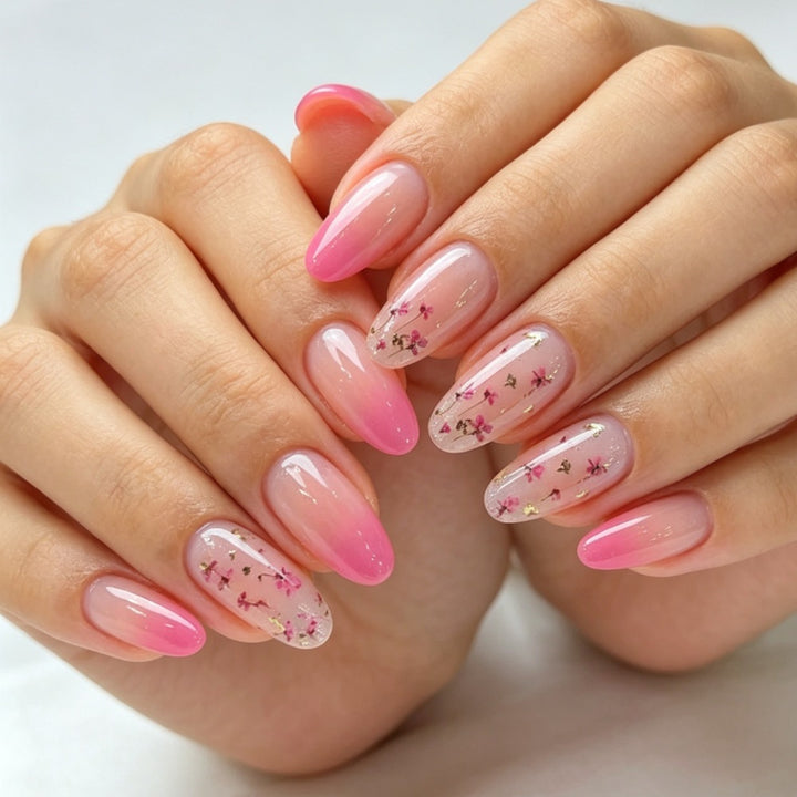 Floral Ombre Press-On Nails Set Karnz