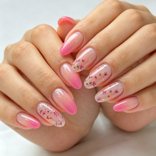 Floral Ombre Press-On Nails Set Karnz