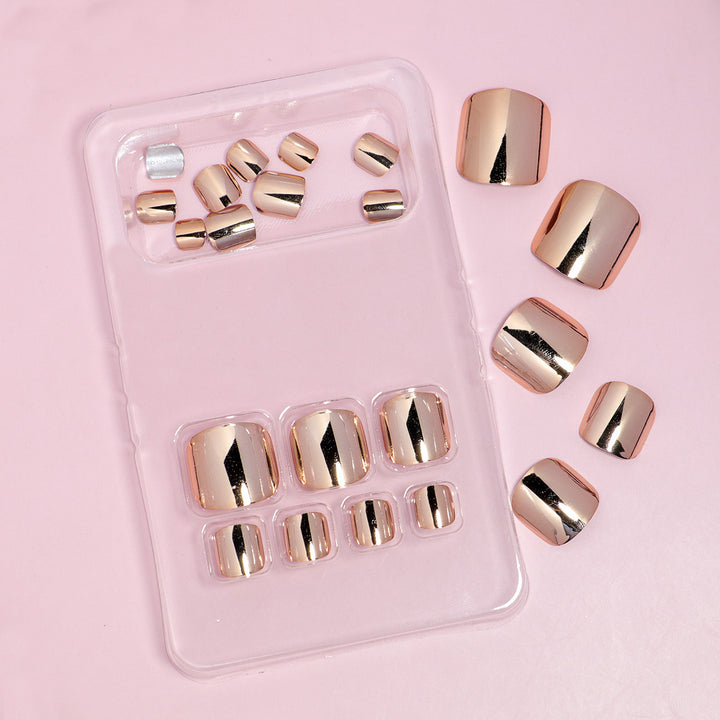 Metallic Press-On Zehennagel Set Karnz