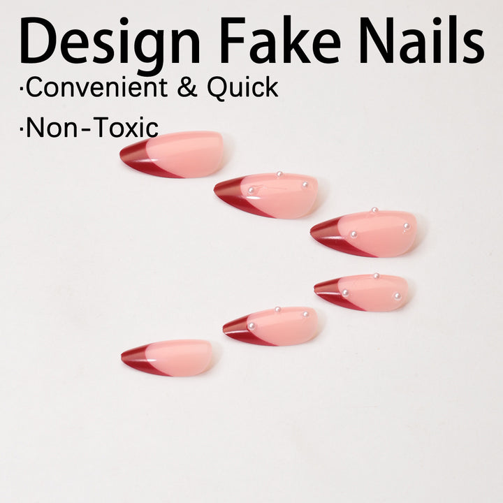 Kunstnagelset mit glamourösen Akzenten und eleganten Spitzen Karnz