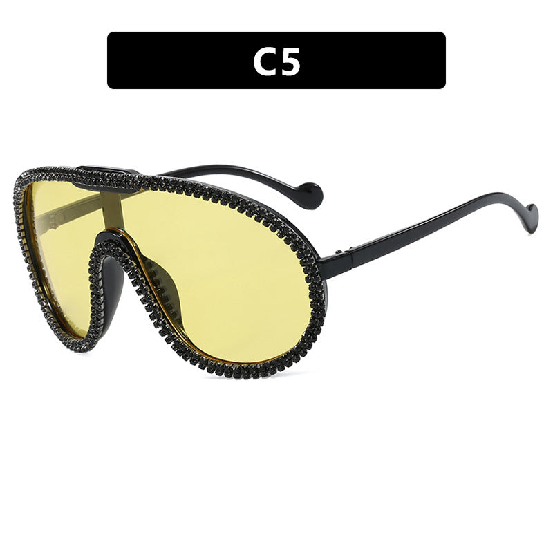 Damen extravagante Sonnenbrille mit funkelndem Rahmen Karnz