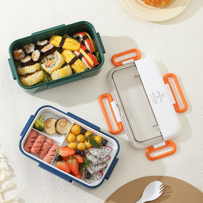 Mehrfach-Compartments Lunch Box mit integriertem Besteckset