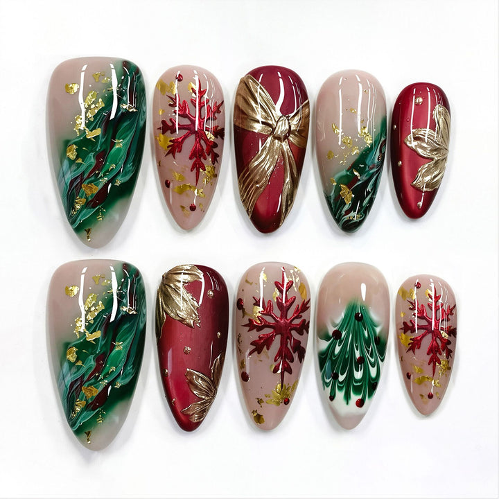 Festliches winterliches Druck-Nagelkunst-Set Karnz 1790636457