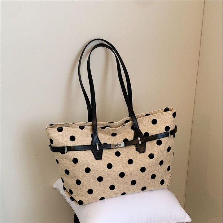 Polka Dot Canvas Tasche