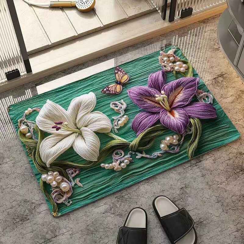 Blumeninspiriertes dekoratives Teppichmatte