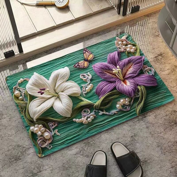 Blumeninspiriertes dekoratives Teppichmatte