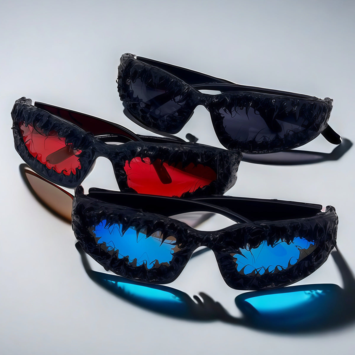 Damen futuristische Sonnenbrille im avantgardistischen Design Karnz