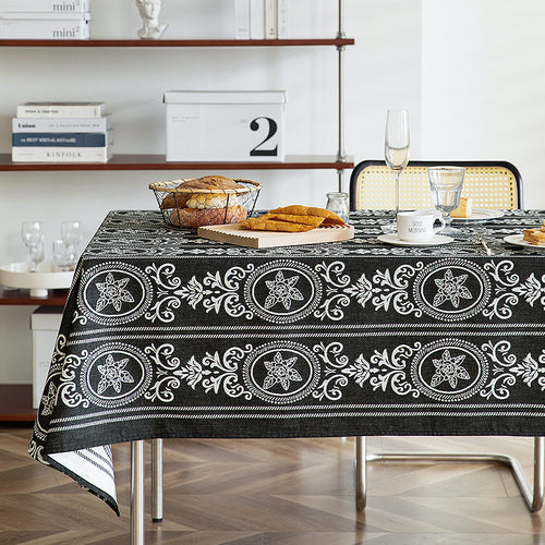Wendbare Jacquard-Tischdecke mit geprägtem Medaillonmuster