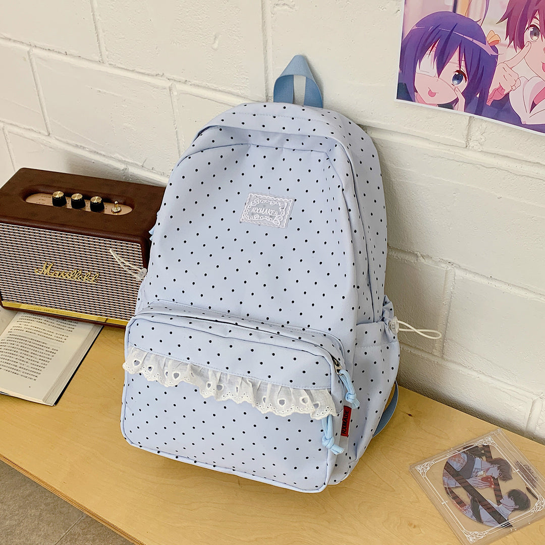 Verspieltes Pünktchenmuster Schulrucksack Karnz