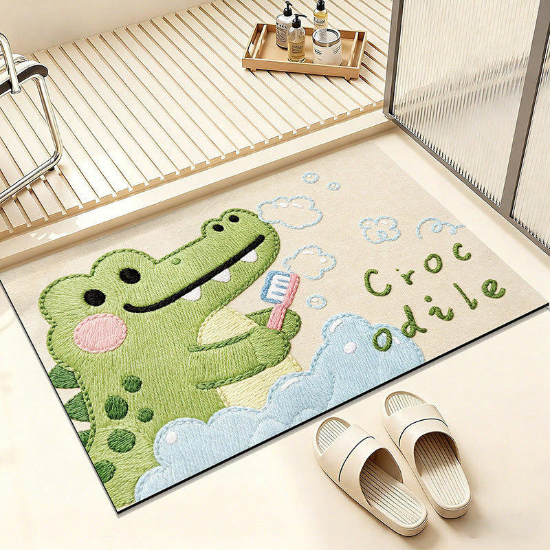 Cartoon-Frosch-Motiv Badezimmer Teppich