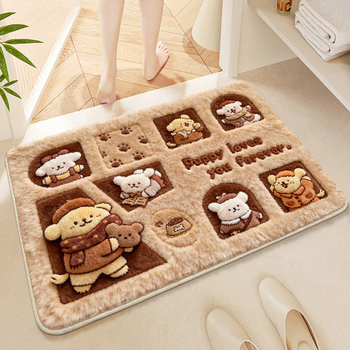 Niedlicher Cartoon-Tier-Themen-Plüsch-Badematte