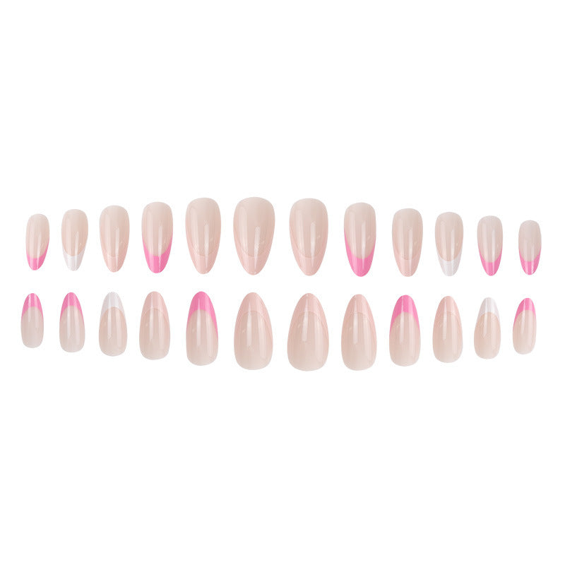 Elegante Stiletto Press-On Nägel mit einzigartigen French Tips Karnz