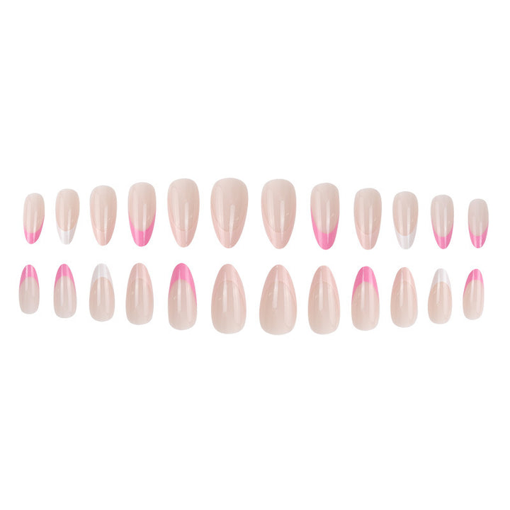 Elegante Stiletto Press-On Nägel mit einzigartigen French Tips Karnz