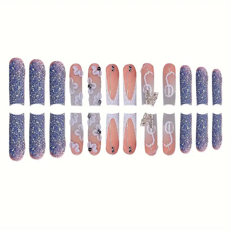 Dekorative 3D Blumen Druck-Nagelkunst Karnz