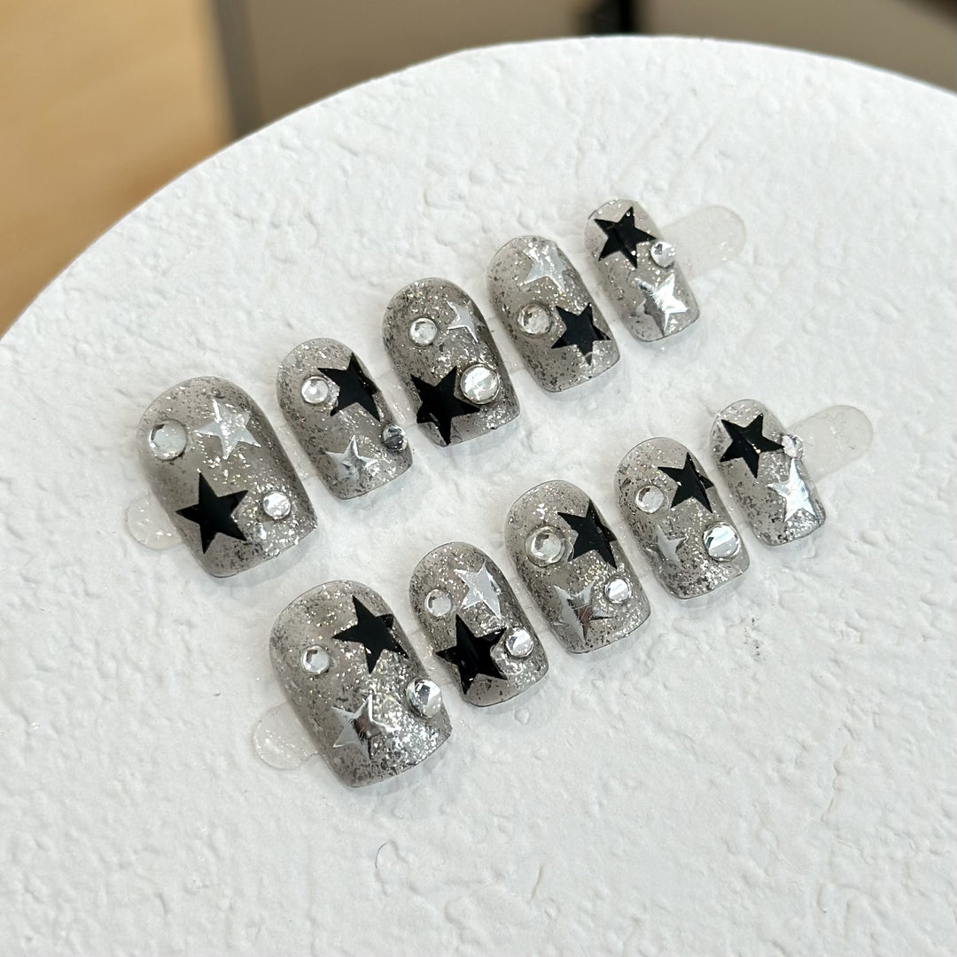 Sternen Glitter Press-On Nagelset