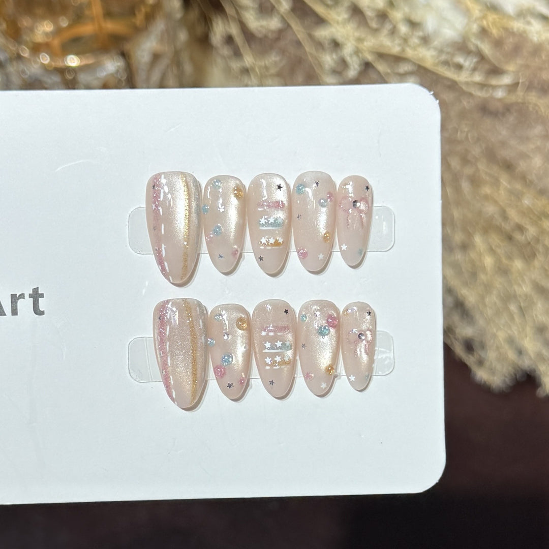 Sternen-Galaxie-inspiriertes Press-On Nagelkunst-Set Karnz