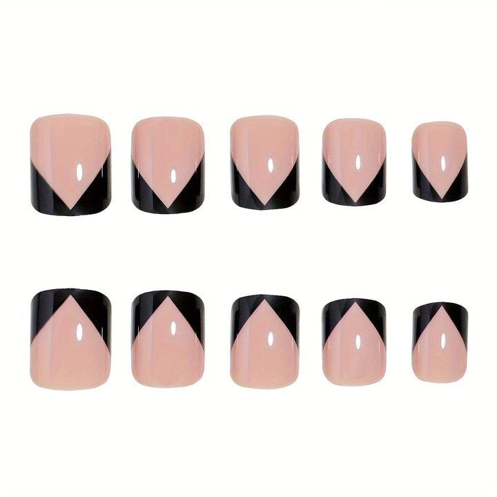 Elegante Zweifarbige Nagelkunst Karnz