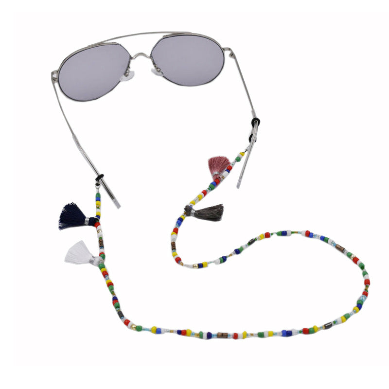 Bunte Perlen Sonnenbrillen Kette Karnz
