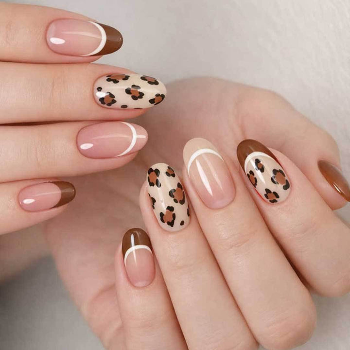 Wildtierdruck-Nagelkunst-Set