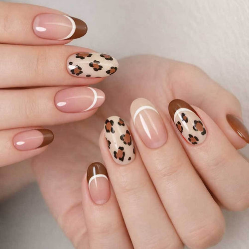 Wildtierdruck-Nagelkunst-Set