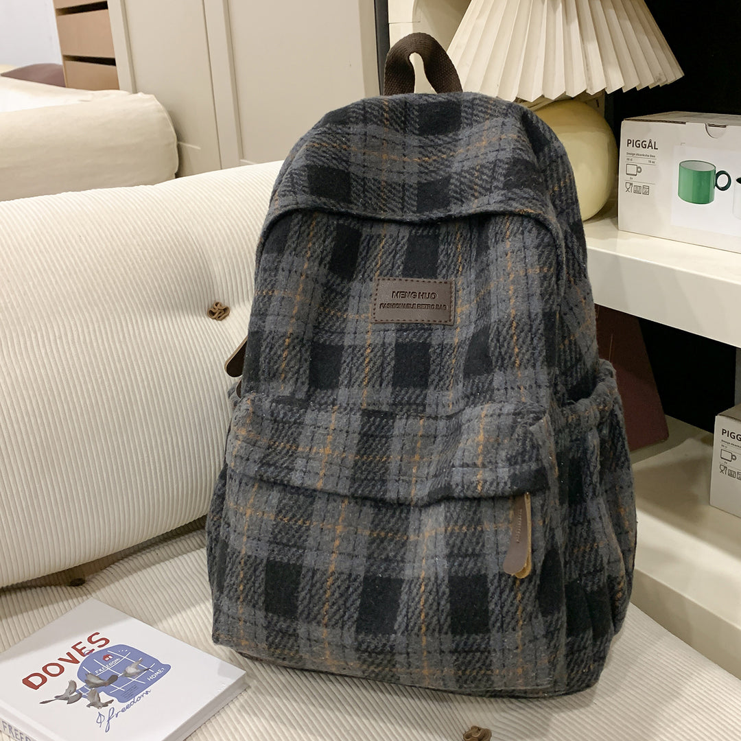 Gemütlicher Karomuster Rucksack Karnz