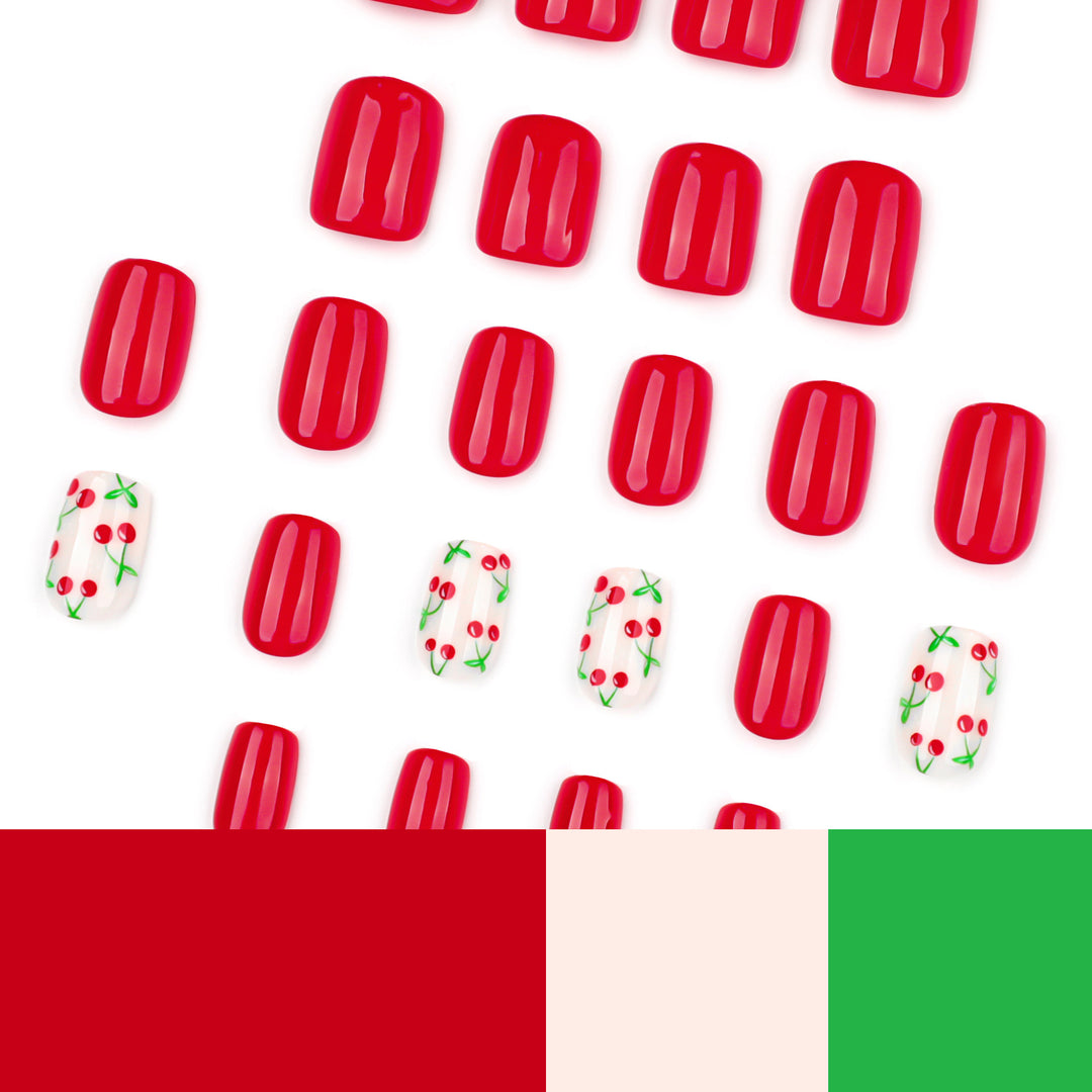 Kreative Nagelkunst mit fruchtigem Kirschdesign Karnz