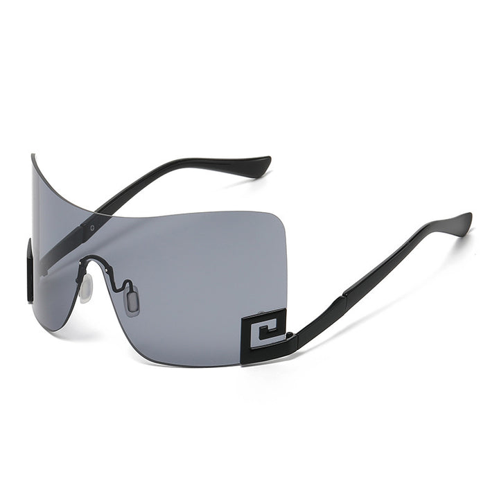 Damen Oversized Shield-Sonnenbrille mit extravagantem Design Karnz