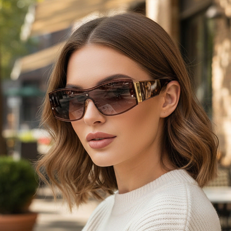 Damen Modische Sonnenbrille mit markantem Design und robustem Rahmen Karnz